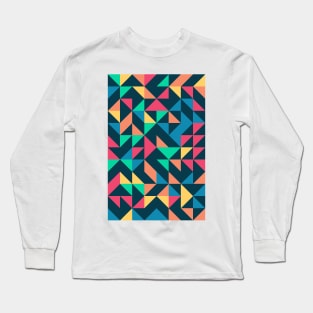 Creative Geometric Colourful Triangle Pattern #23 Long Sleeve T-Shirt